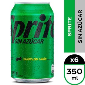Pack 6 un. Bebida Sprite Sin Azúcar Lata 350 ml