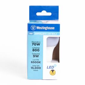 Ampolleta LED Westinghouse Bola A60 9W