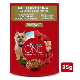 Alimento Húmedo Perro Purina One Multi Proteína Carne, Pollo y Cordero 85 g