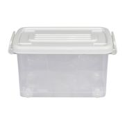 Caja organizadora 13 L con ruedas transparente tapa blanca 38.5 x 28.5 x 20.5 cm