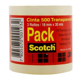 Pack Cinta Adhesiva 3M Scotch Transparente 3 un.