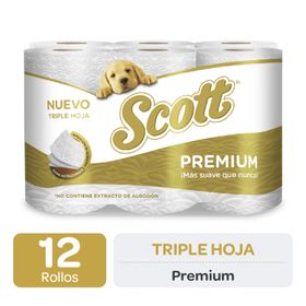 Papel Higiénico Scott Premium Triple Hoja 19 m 12 un.
