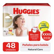 Pañales Huggies Natural Care Talla XXXG 48 un.