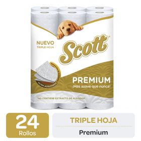 Papel Higiénico Scott Premium Triple Hoja 19 m 24 un.