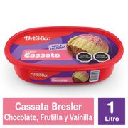 Helado Bresler Cassata Trisabor Chocolate, Frutilla y Vainilla 1 L