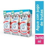 Pack 3 un. Agua Saborizada Manzana 190 ml