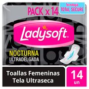 Toallas Higiénicas Ladysoft Ultra Delgada Seca Nocturna 14 un.