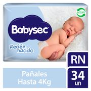 Pañales Babysec Recién Nacido 34 un.