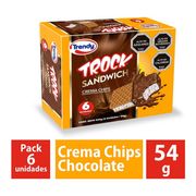 Helado Trendy Multipack Trock Sándwich Crema Chips 6 un.