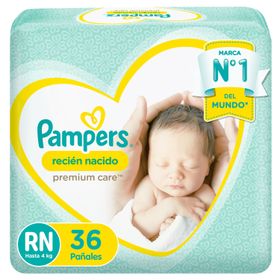 Pañales Pampers Premium Care Recién Nacido Talla RN 36 un.