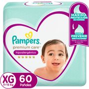 Pañales Pampers Premium Care Hipoalergénico Talla XG 60 un.