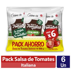 Pack salsas de tomate italianas 6 un. 200 ml c/u