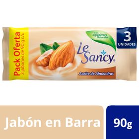 Jabón Barra Le Sancy Aceite de Almendras 90 g 3 un.