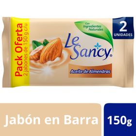 Jabón Barra Le Sancy Aceite de Almendras 150 g 2 un.