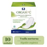 Toallas Higiénicas Organyc Nocturna Con Alas 10 un.