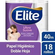 Papel Higiénico Elite Ultra Doble Hoja 40 m 18 un.