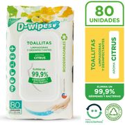 Toallas Desinfectantes Biodegradables Citrus 80 un.