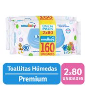 Toallas Húmedas Emubaby 2 Paquetes de 80 un.