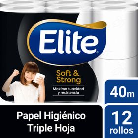 Papel Higiénico Elite Soft & Strong Triple Hoja 40 m 12 un.