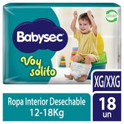 Pañales Pants Babysec Voy Solito Talla XG /XXG 18 un.