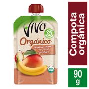 Compota orgánica manzana, plátano y mango 90 g