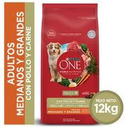 Alimento Perro Adulto Purina One Mediano Grande Carne 12 kg