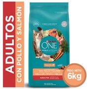 Alimento Gato Adulto Purina One Pollo y Salmón 6 kg