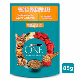 Alimento Húmedo Gato Adulto Purina One Castrados Super Nutrientes Carne 85 g