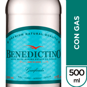 Agua Purificada Benedictino Gasificada 500 cc