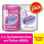 Quitamanchas Vanish Polvo Rosa + Blanco 450 g 2 un.