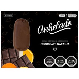 Pack Helado Anhelado Chocolate Naranja 60 ml 4 un.