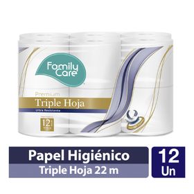 Papel Higiénico Family Care Triple Hoja 22 m 12 un.