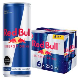 Pack 6 un. Bebida Energética Red Bull 250 ml