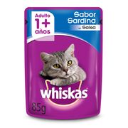 Alimento Húmedo Gato Adulto Whiskas Salsa Sardina 85 g