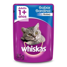 Alimento Húmedo Gato Adulto Whiskas Salsa Sardina 85 g