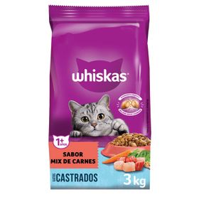 Alimento Gato Adulto Whiskas Castrados Mix de Carnes 3 kg