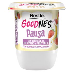 Yogurt Nestlé Goodnes Trozos Plátano, Frutilla y Manzanilla 140 g