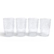 Set 4 Vasos Largos Relieve