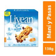 Barra Cereal Livean Maní Pasas 23 g 6 un.