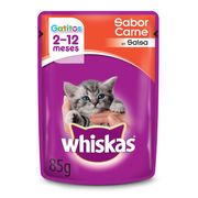 Alimento Húmedo Gatito Whiskas Salsa Carne 85 g