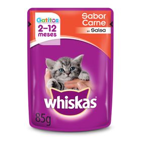 Alimento Húmedo Gatito Whiskas Salsa Carne 85 g