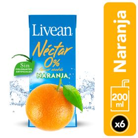 Pack 6 un. Néctar Livean Naranja 200 ml