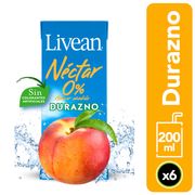 Pack 6 un. Néctar Livean Durazno 200 ml