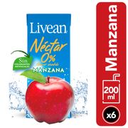 Pack 6 un. Néctar Livean Manzana 200 ml