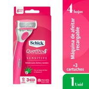 Máquina Depilatoria Schick Quattro Sensitive + 2 Repuestos