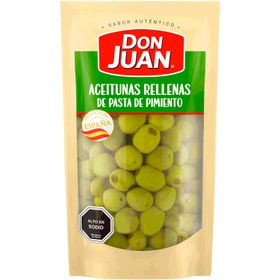 Aceitunas Verdes Don Juan Rellenas de Pasta de Pimiento 125 g drenado