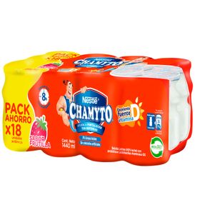 Bebida láctea Chamyto Frutilla Pack 18 un. 80 ml c/u