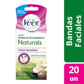 Bandas Depilatorias Facial Veet Naturals 20 un.