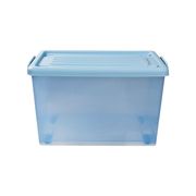 Caja Organizadora 80 L Ruedas Color Transparente Azul