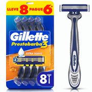 Máquina de Afeitar Gillette Prestobarba3 8 un.